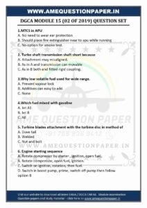 Module 15 Test Form A DGCA AME MODULE 15 B1 GAS TURBINE ENGINE PREVIOUS QUESTION PAPER