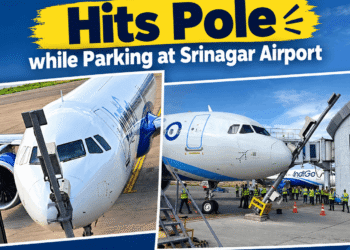 IndiGo Plane Hits Pole While Parking at Srinagar Airport; All Passengers Safe