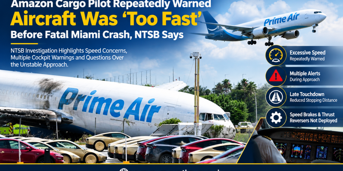 Amazon Cargo Boeing 767 Pilot Repeatedly Warned Aircraft Was ‘Too Fast’ Before Fatal Miami Runway Overrun, NTSB Says