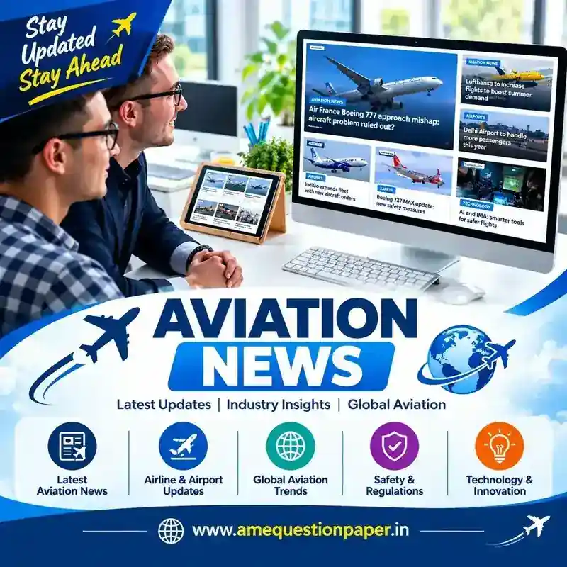 Aviation news page showing airline and airport updates, global aviation developments, safety regulations and technology news.